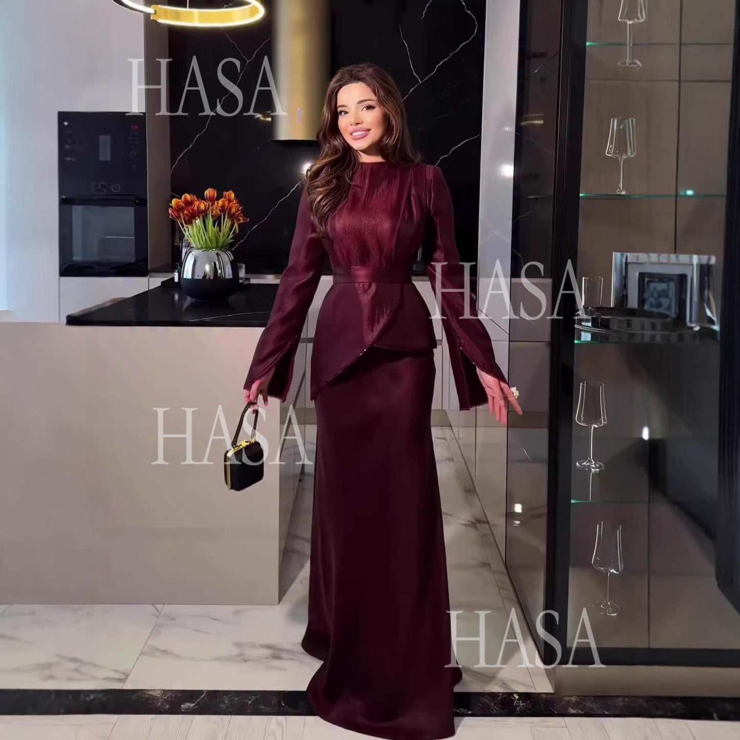 HS6746 Vintage Inspired Fitted Maxi Dress