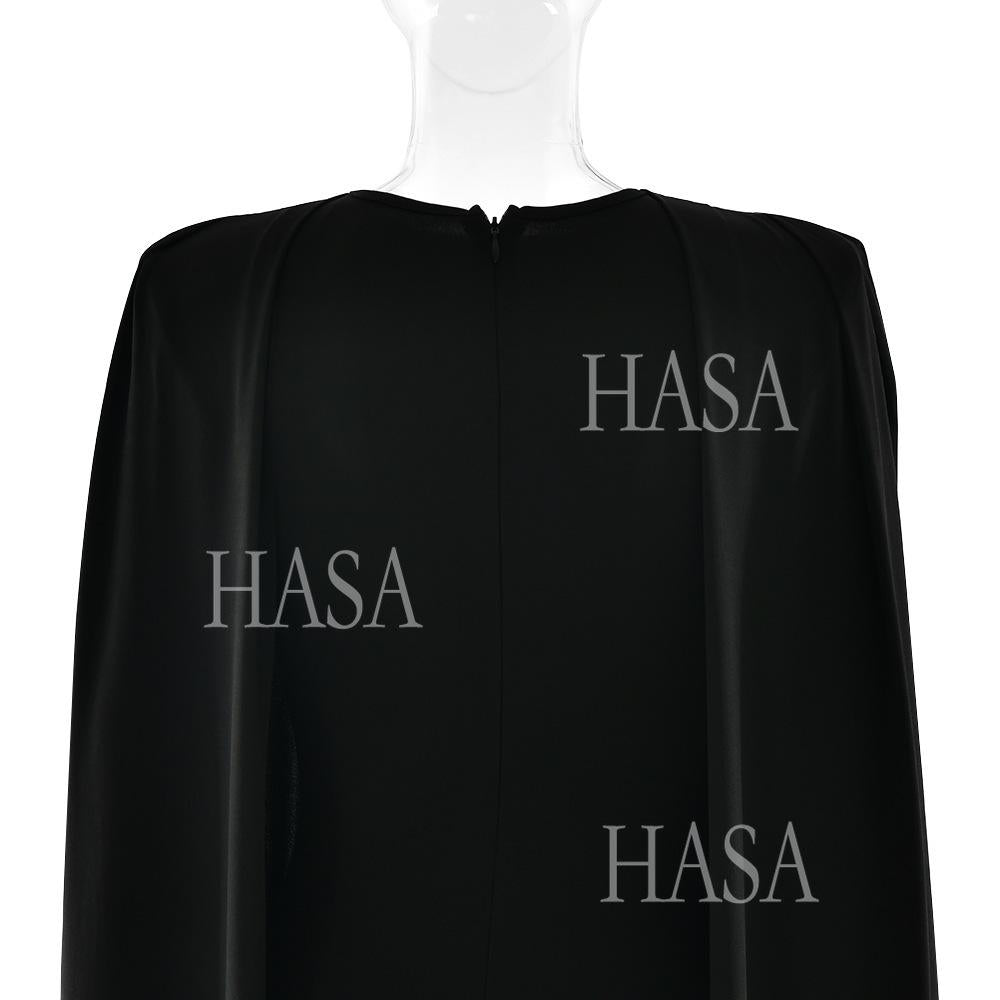 HASA HS6774 Luxury Long Sleeve Cape Style Bodycon Dress