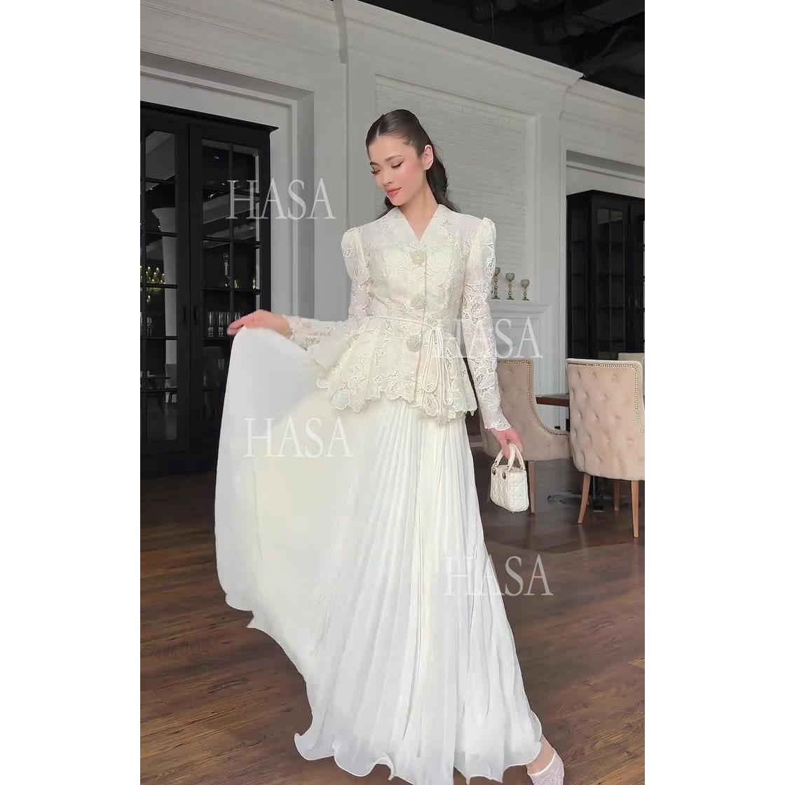 HASA HS6756 Soft Elegant Layered Occasion Dress