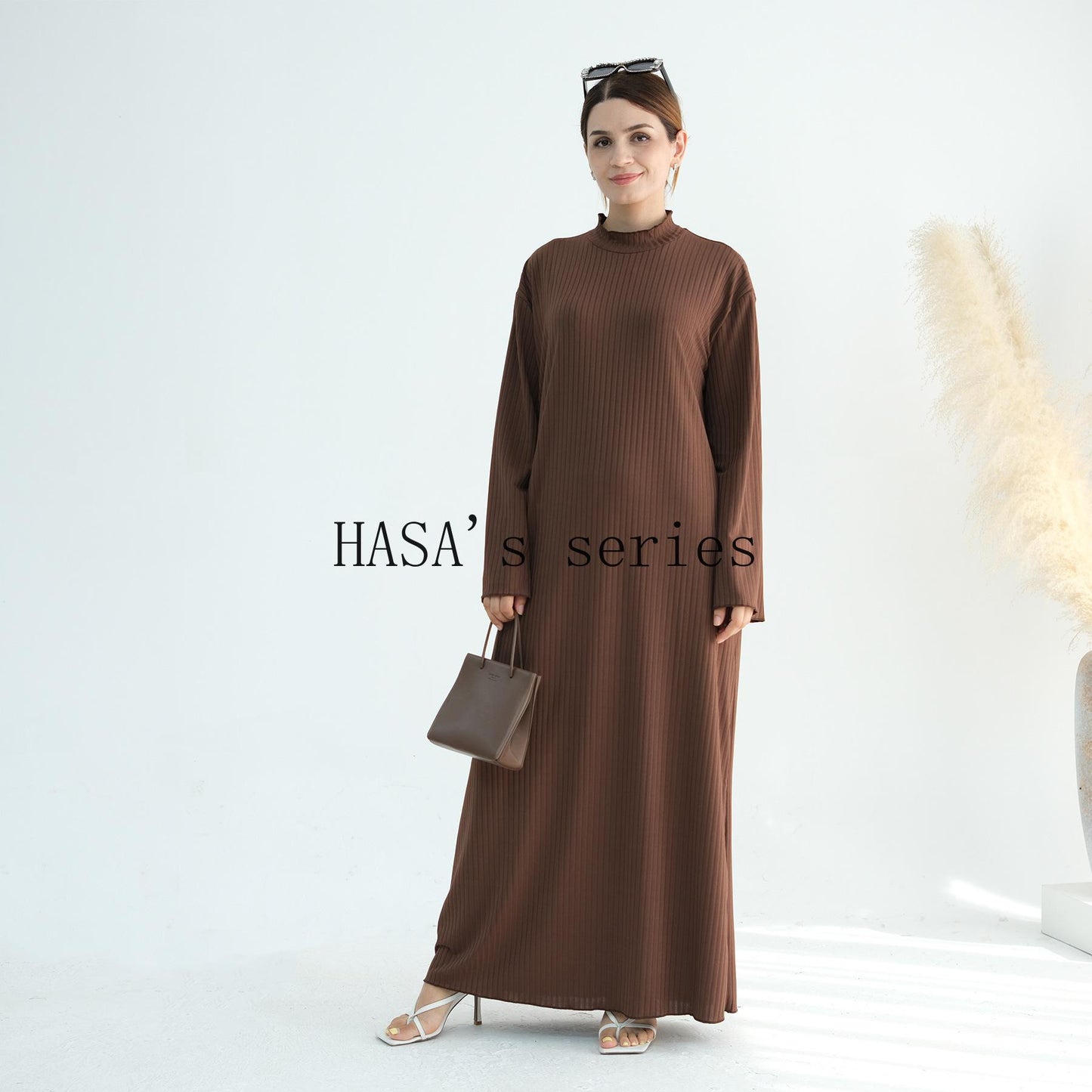 HS5509 Beautiful Stand Collar Dress Robe - Lightweight multi-color design, comfortable and stylish party  wear red dress thick  thigh 2  part bow  outfits