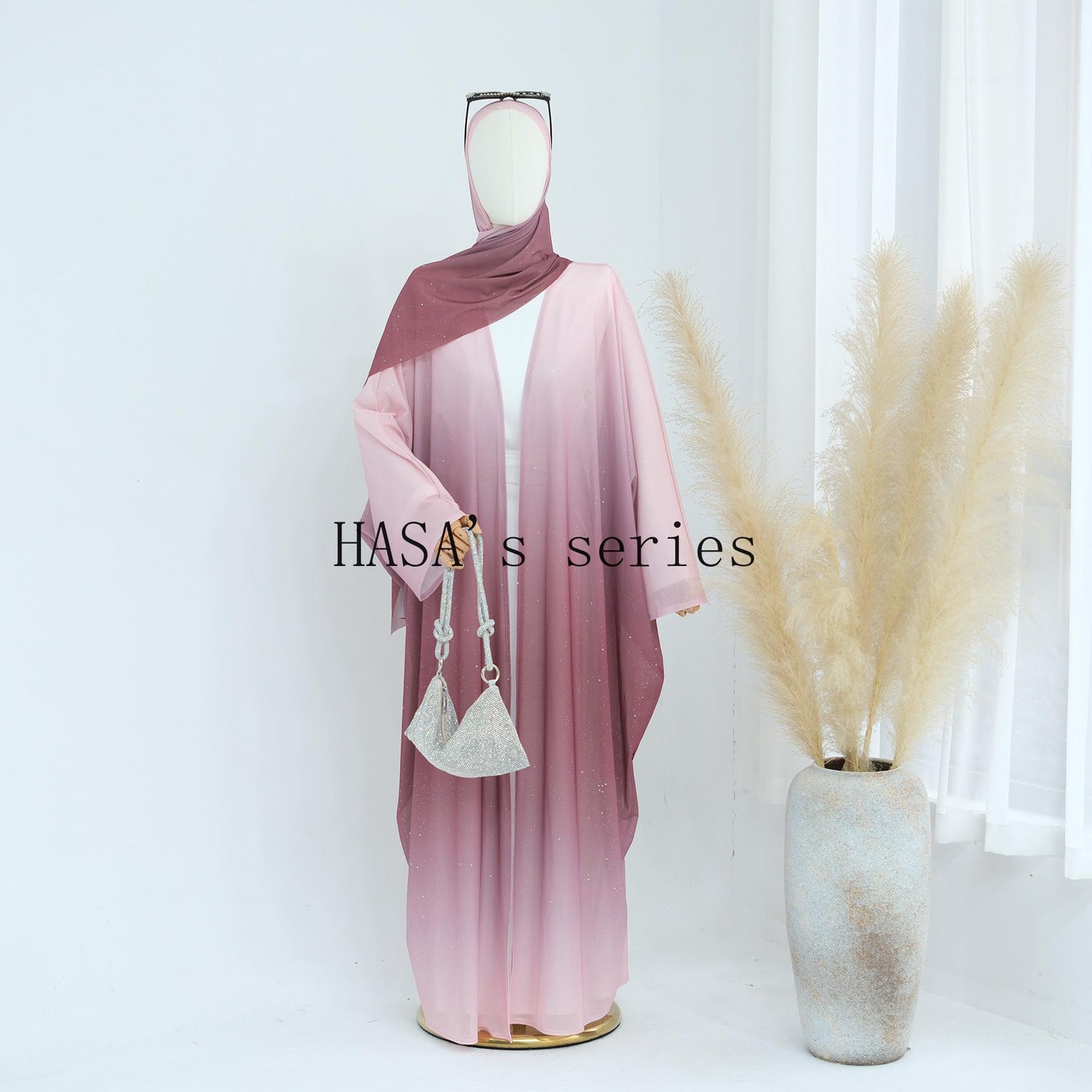 HS4839 Gradient Sequined Long Cardigan