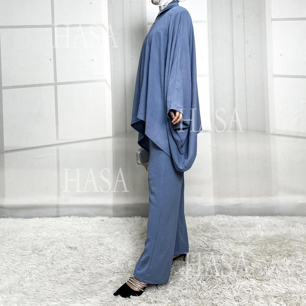 HS5855 High-end Crepe Linen Two-piece Suit (headscarf Not Included), Stylish and Simple, Showing Elegance