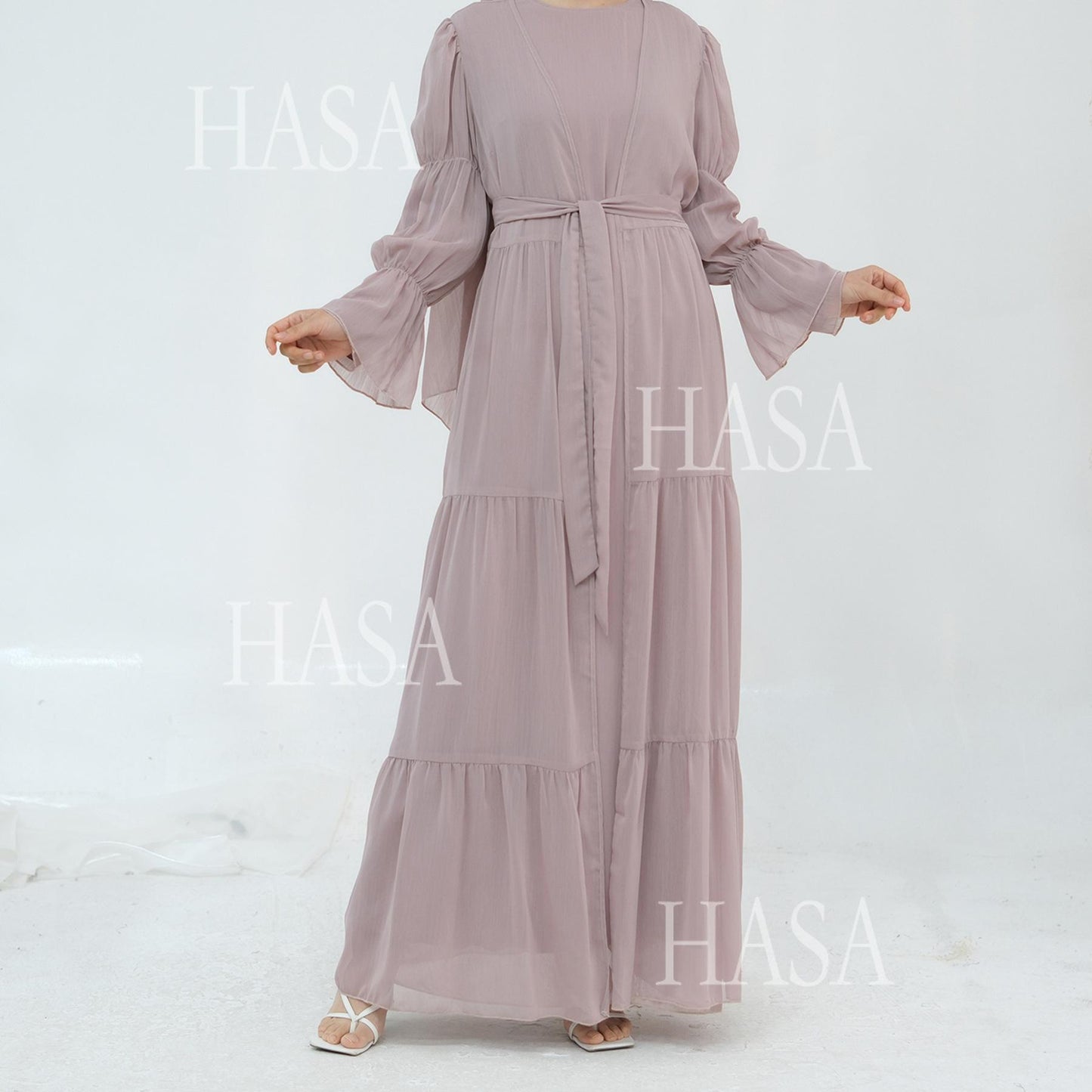HS5881 Simple Two-piece Suit, A Dress Combination That Combines Comfort and Elegance closed abayas
