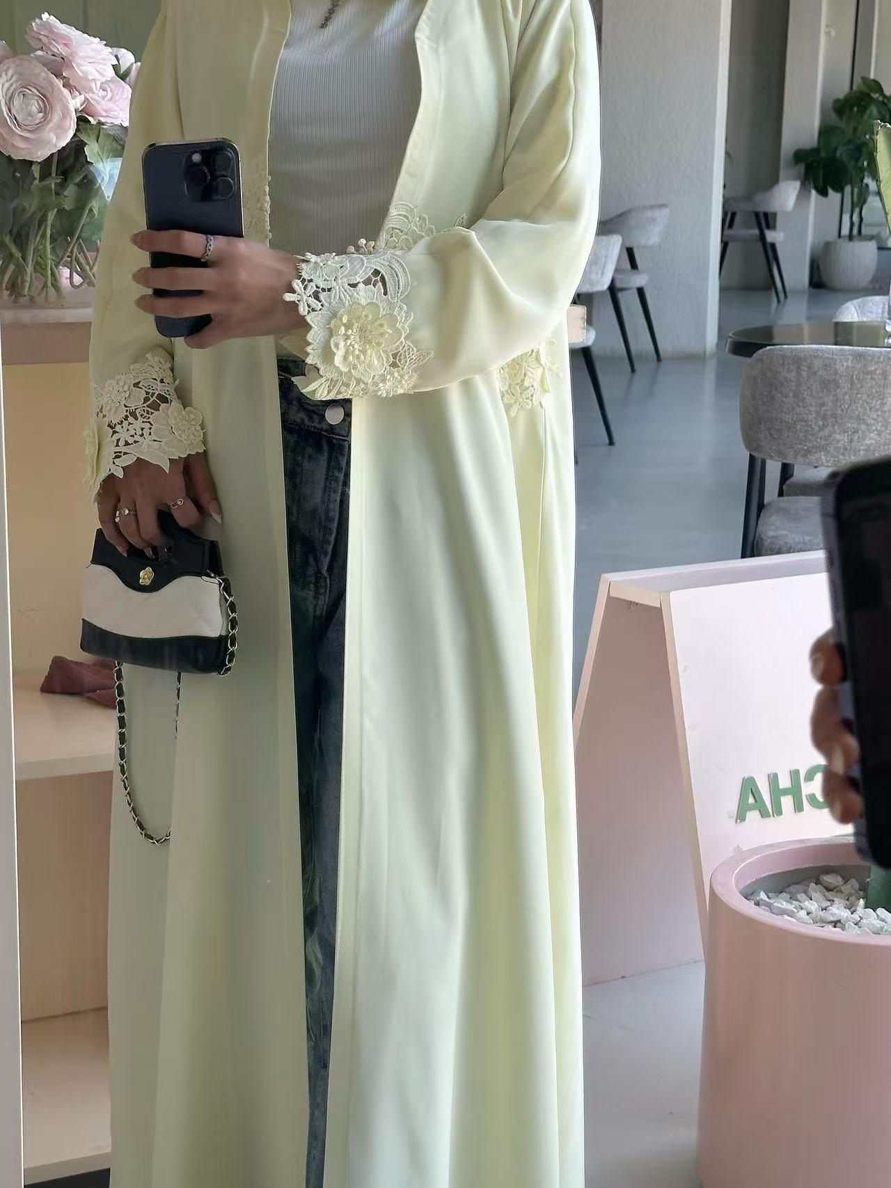 HASA HS6813 Loriya Exquisite Waist Pendulum Lace Long-sleeved Cardigan, Commuting Versatile Cross-border Long-sleeved Outer