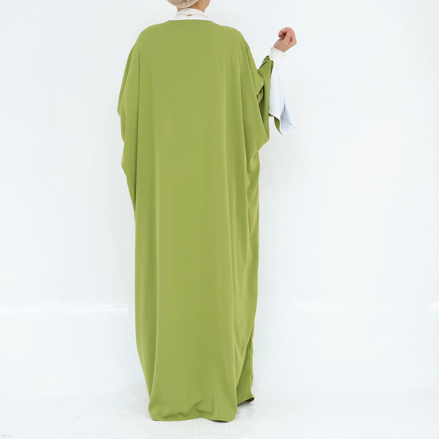 HS5877 The Loose-fitting Robe Has A Lightweight Silhouette That Is Perfect for Any Occasion open abaya outfit