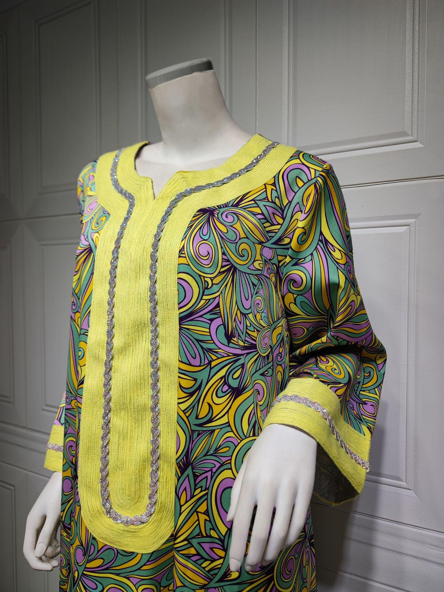 Robe musulmane brodée à diamants chauds HASASERIES HS1074