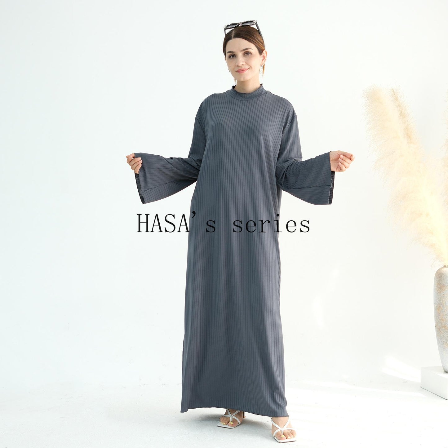 HS5509 Beautiful Stand Collar Dress Robe - Lightweight multi-color design, comfortable and stylish party  wear red dress thick  thigh 2  part bow  outfits