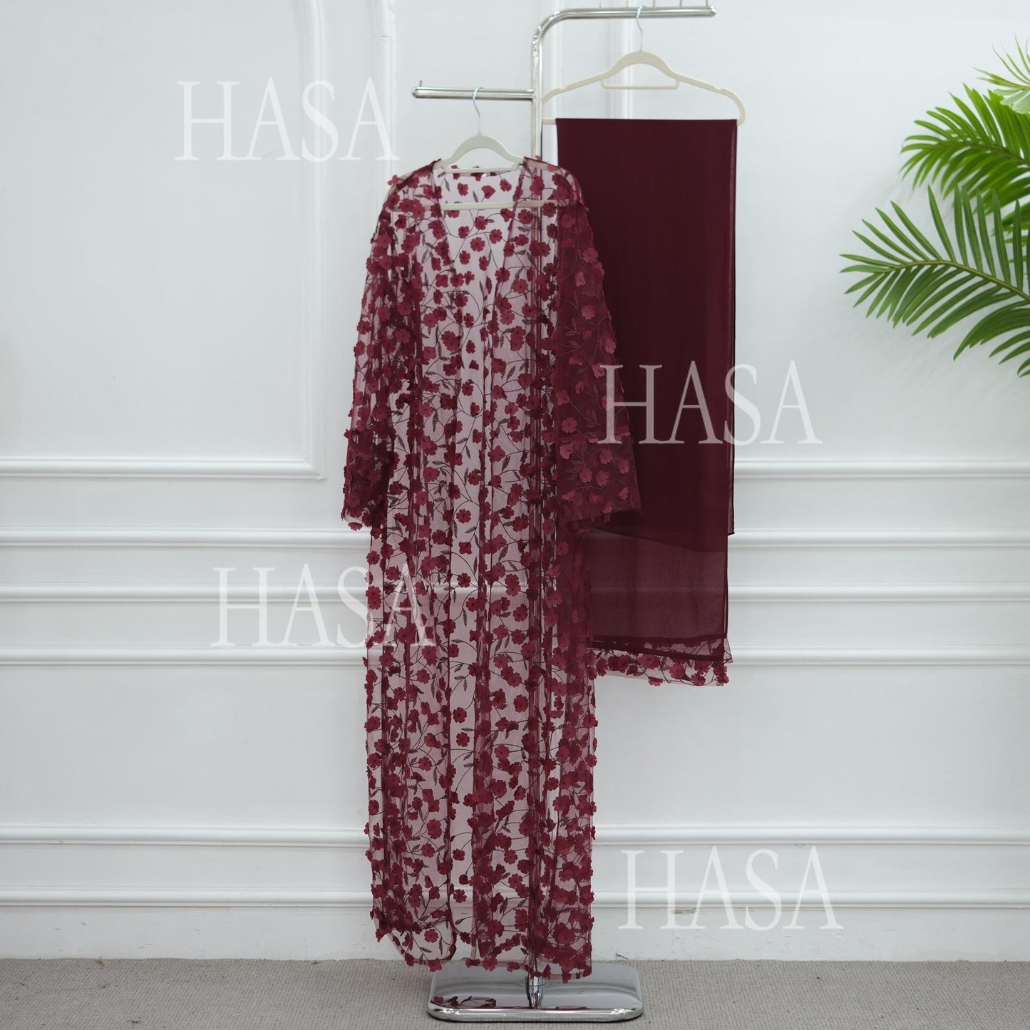 HASA HS6804 Premium Three Piece Abaya for Timeless Style