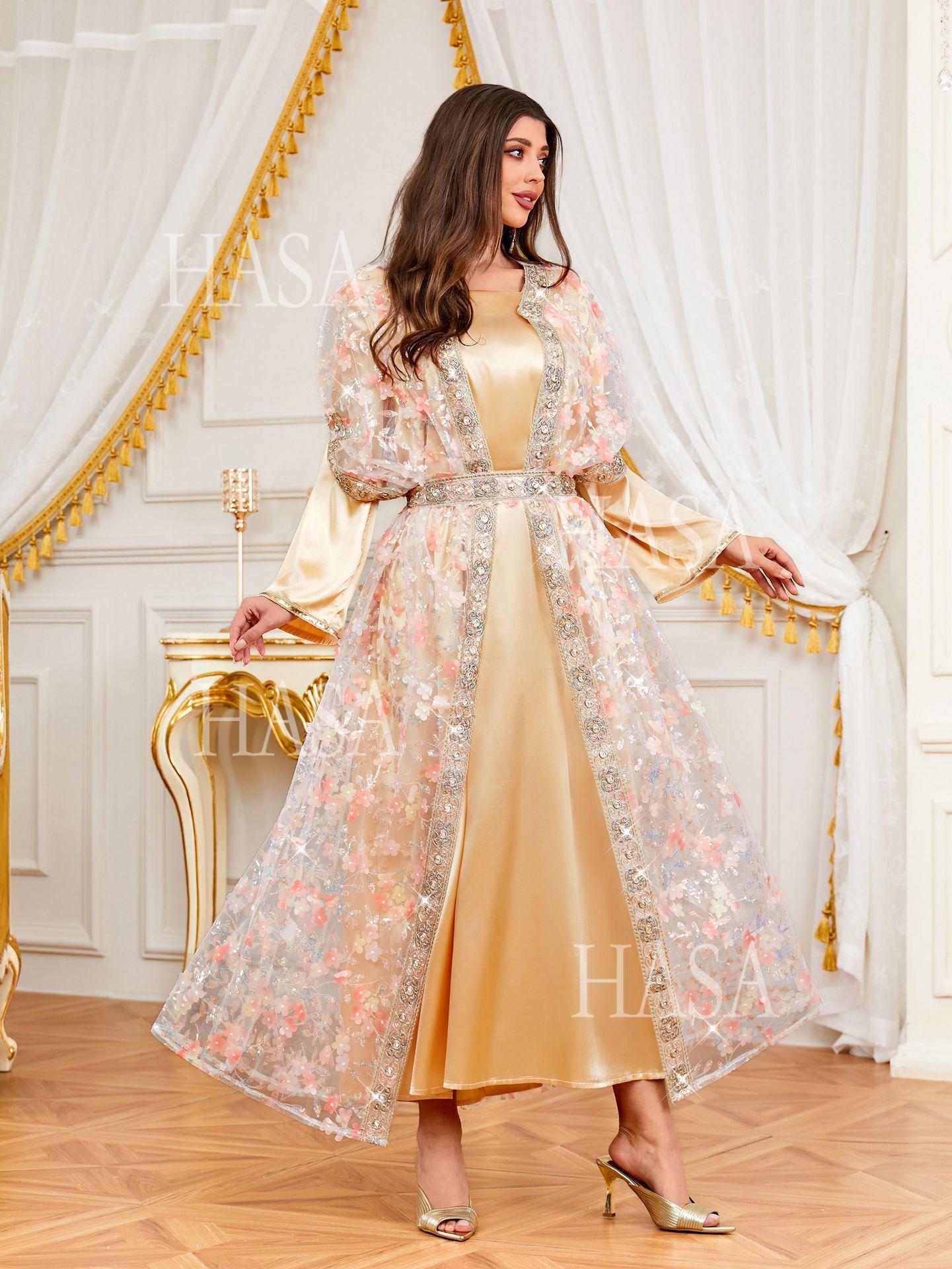 HASA HS6761 Elegant Occasion Ready Open Abaya Set