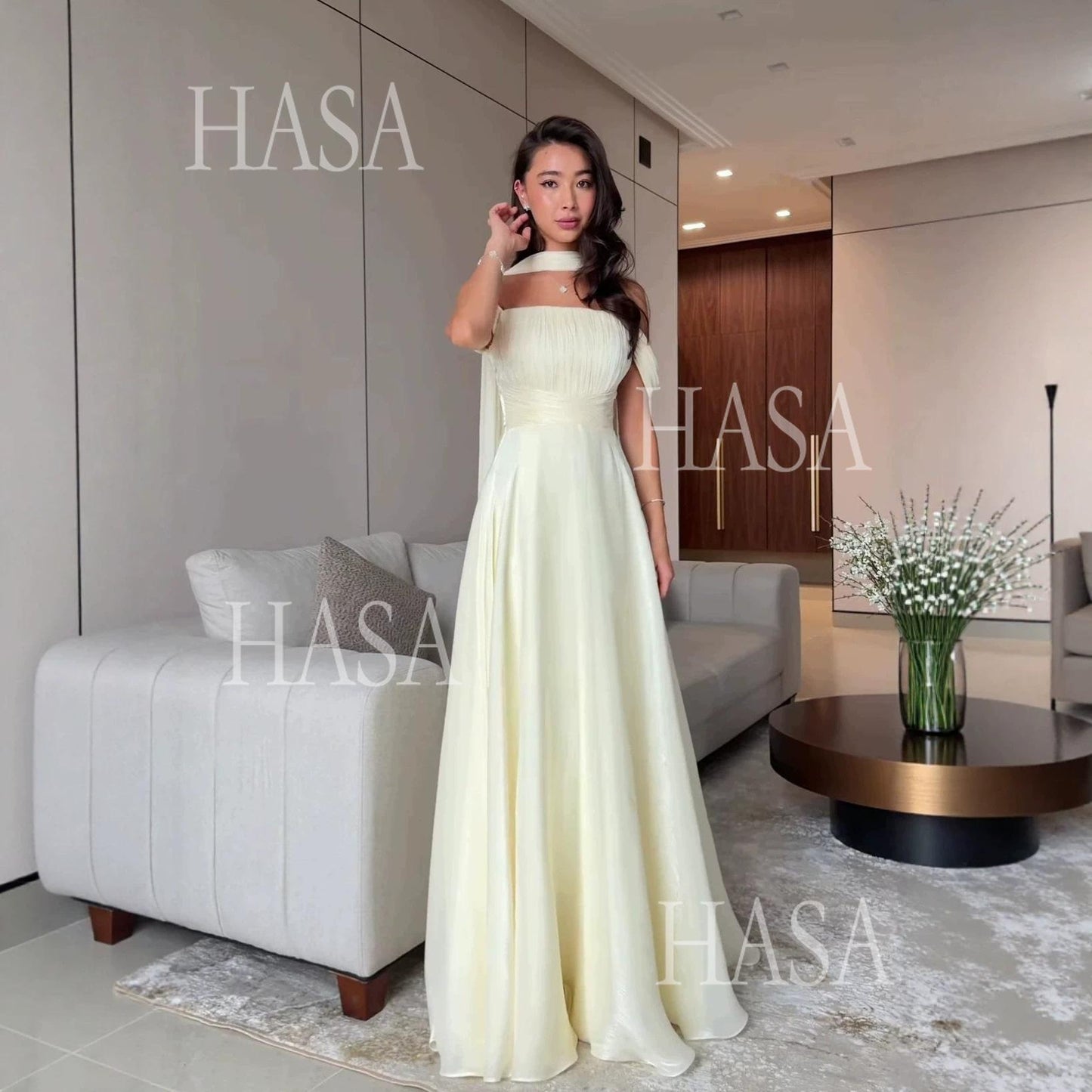 HS6751 Soft Glam Evening Maxi Dress
