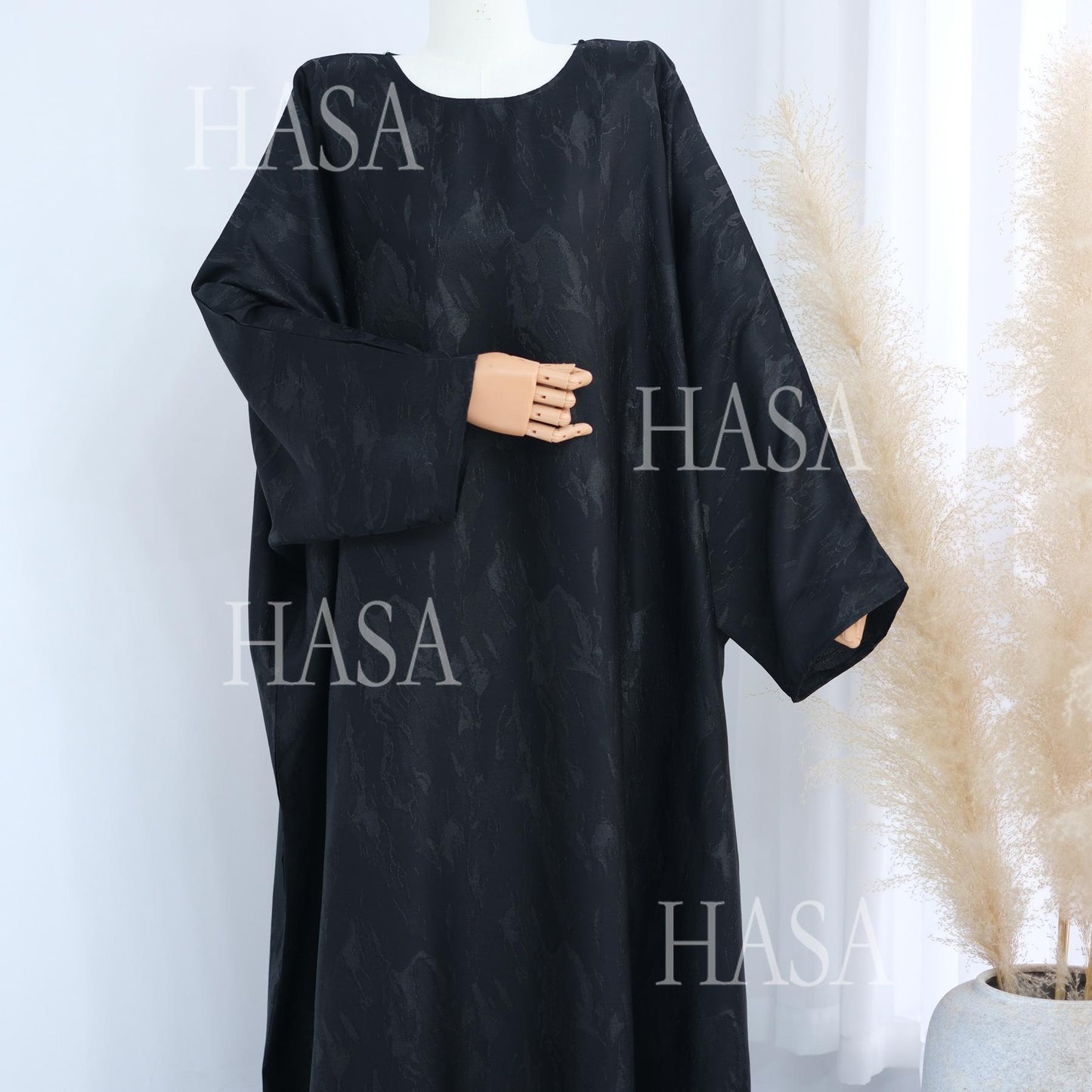 HS5872 Three-dimensional Jacquard Two-piece Dress-tight Waist + Textured Long Design