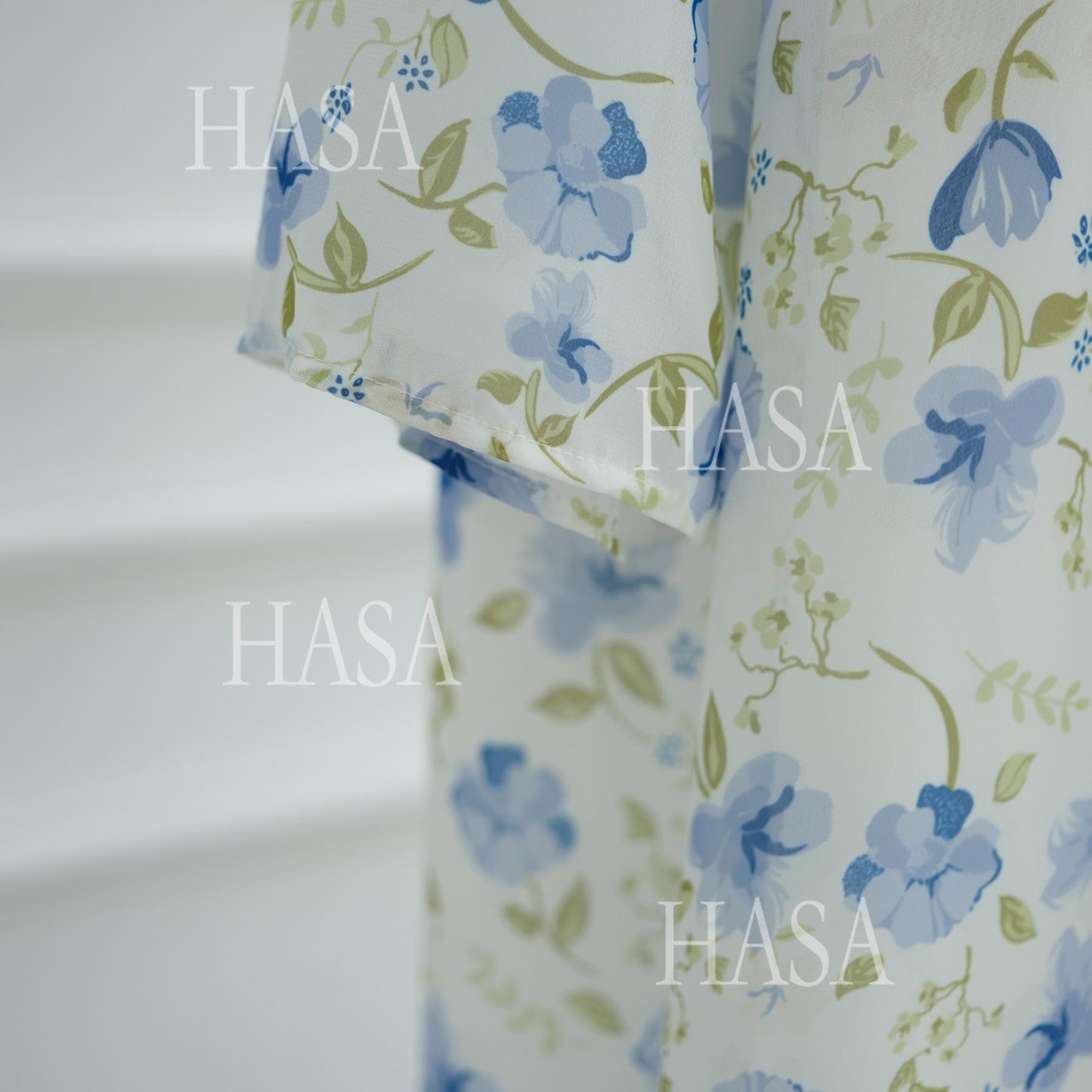 HS6515 Summer Printed Chiffon Jacket and Headscarf Two-Piece Set