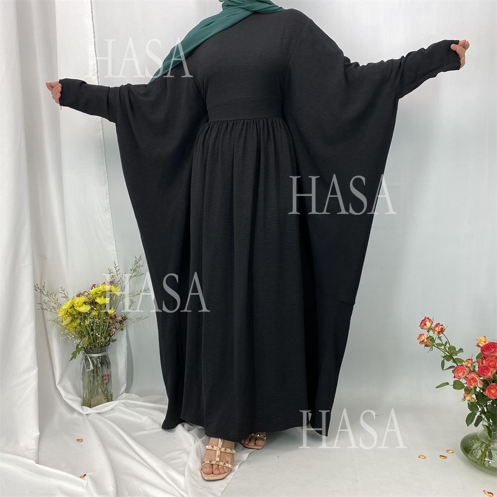 HS6586 Loose Turkish Pleated Dress, Fashionable Long Design
