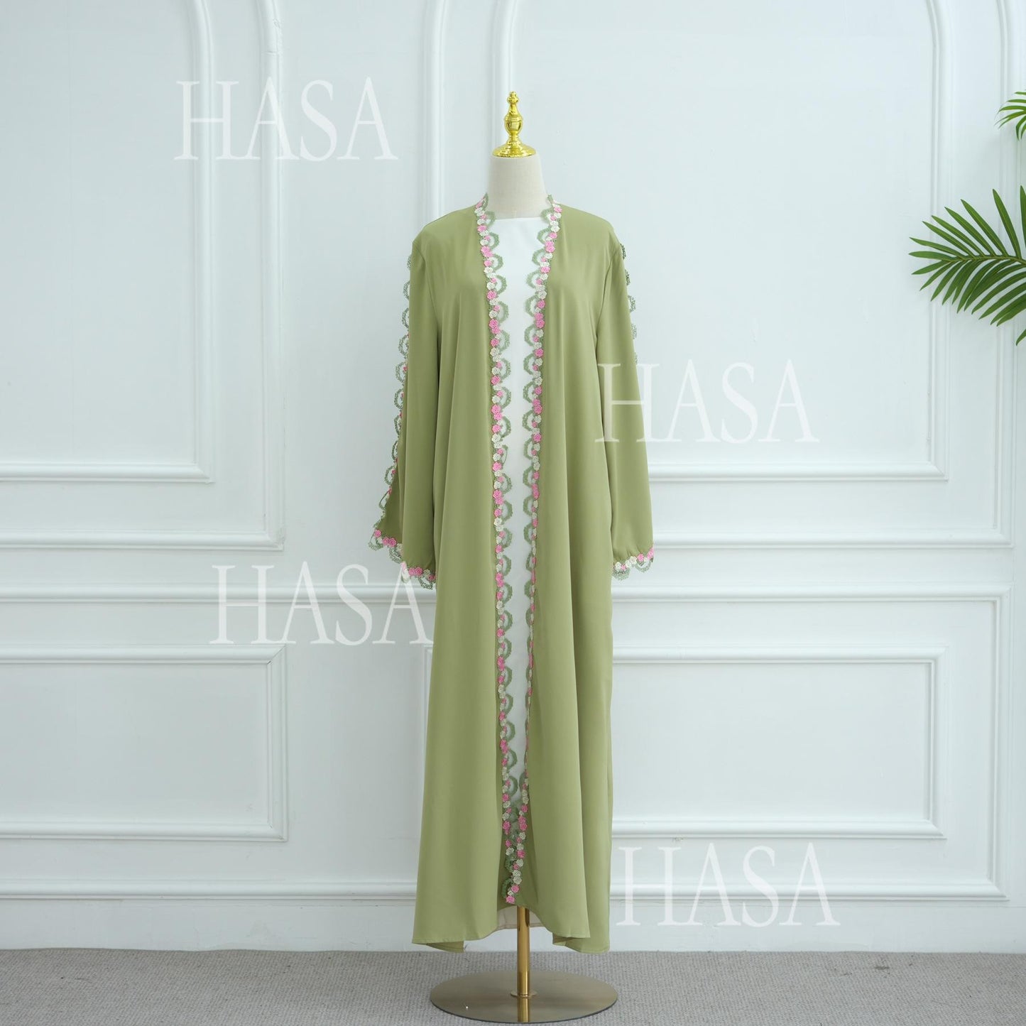 HS6560 Simple Floral Embroidery Cardigan