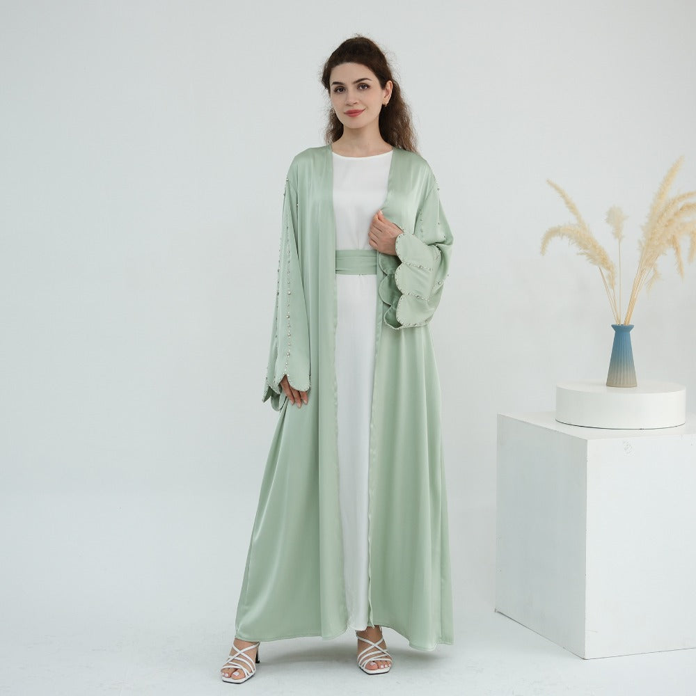 HS6602 Fully hand-beaded long cardigan jacket (headscarf not included)