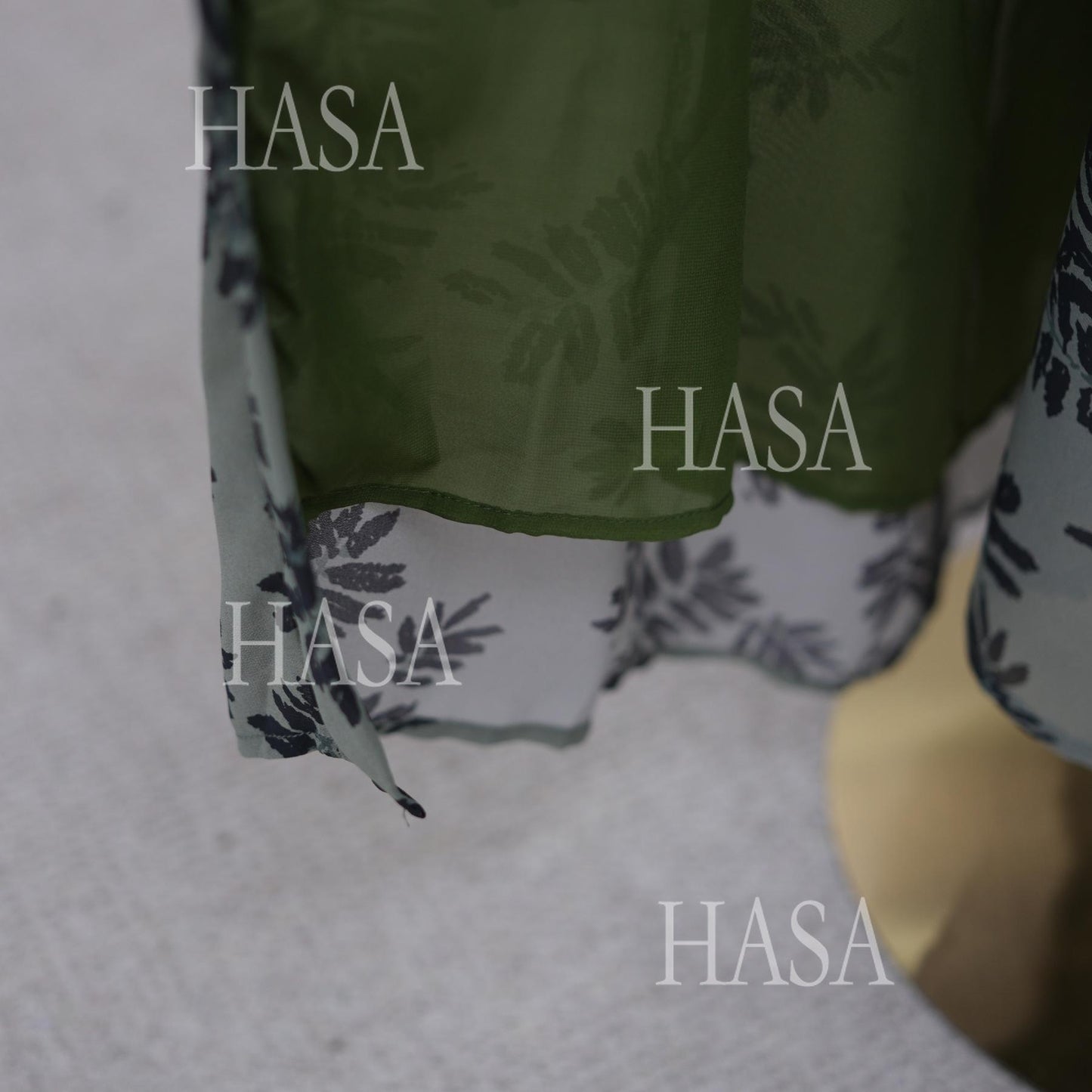 HS6515 Summer Printed Chiffon Jacket and Headscarf Two-Piece Set