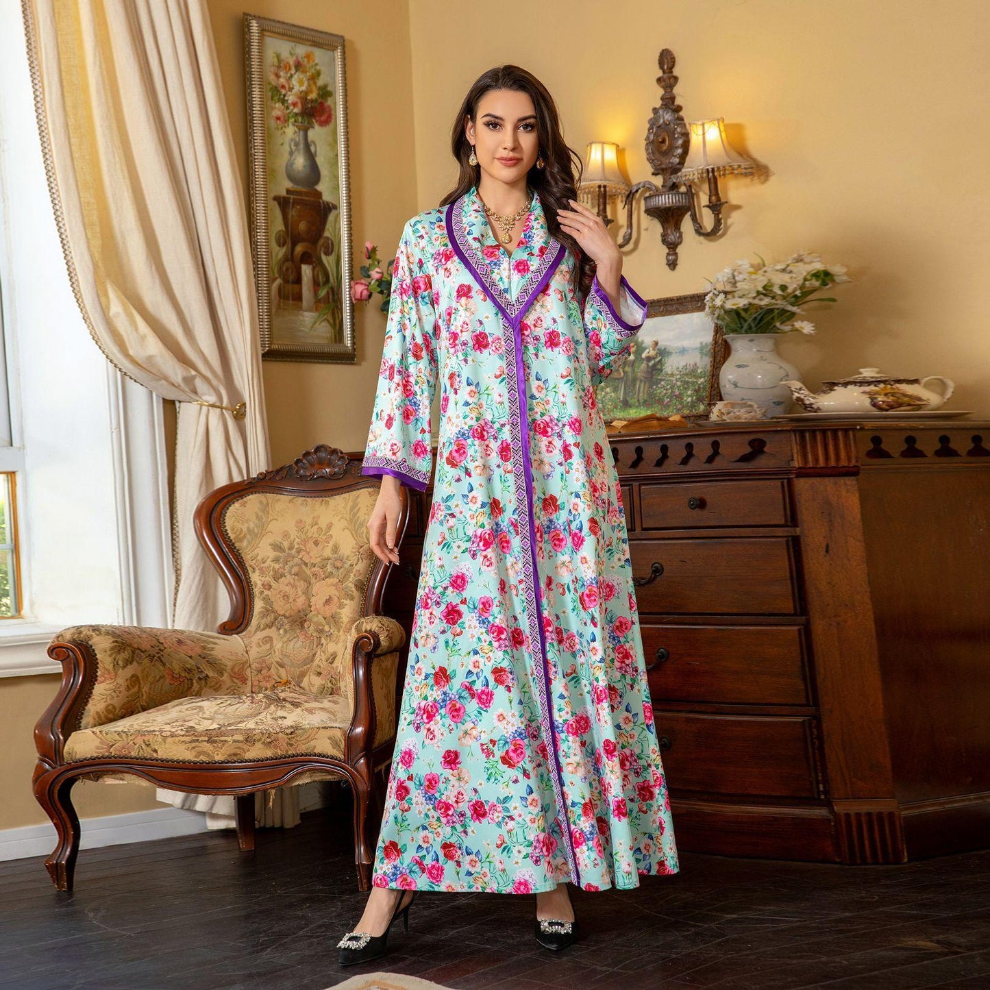 Robe à imprimé diamant tendance HASASERIES HS1079