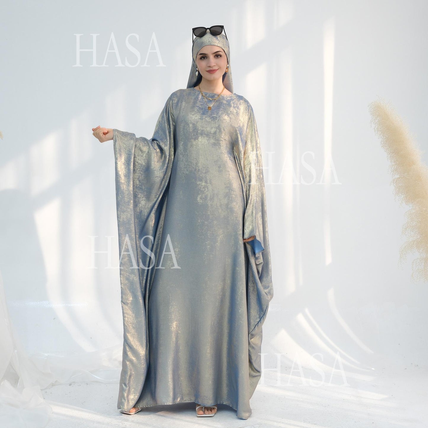 HS5879 Light-sensing Two-piece Dress | with Headscarf Design, The Overall Matching Is More Worry-free