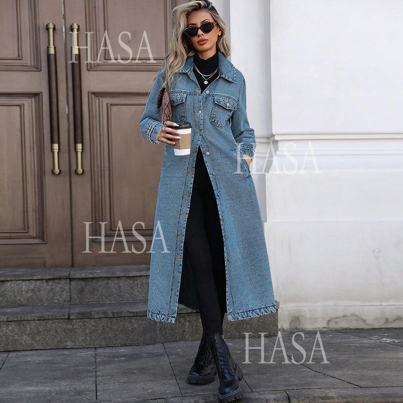 HASASERIES  HS6694 Denim Long Coat
