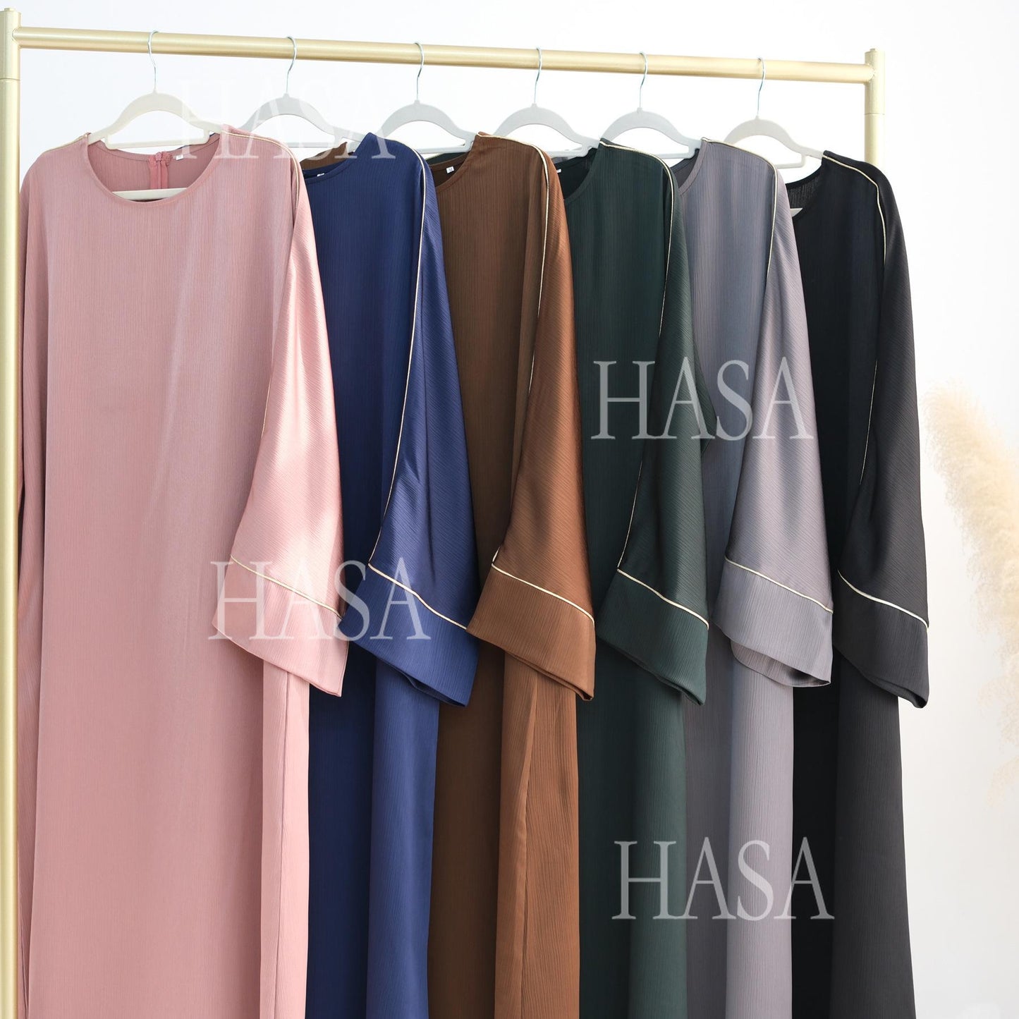 HS5876 Robe with Detailed Design and Gentle Texture for Daily Light Wear abayas