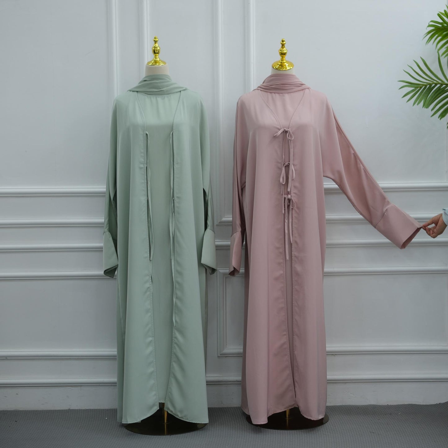 HASA HS6812 Loriya Large Size Long Sleeve Party Solid Color Three-piece Set