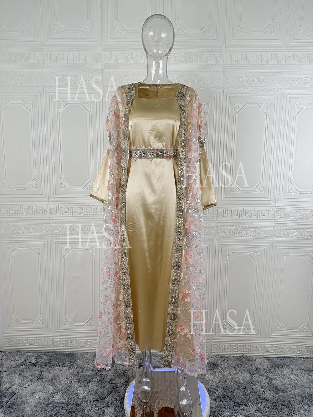 HASA HS6761 Elegant Occasion Ready Open Abaya Set