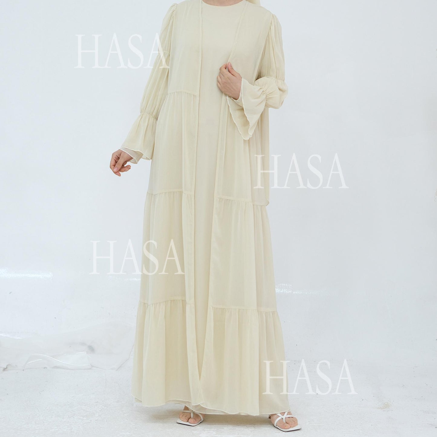 HS5881 Simple Two-piece Suit, A Dress Combination That Combines Comfort and Elegance closed abayas