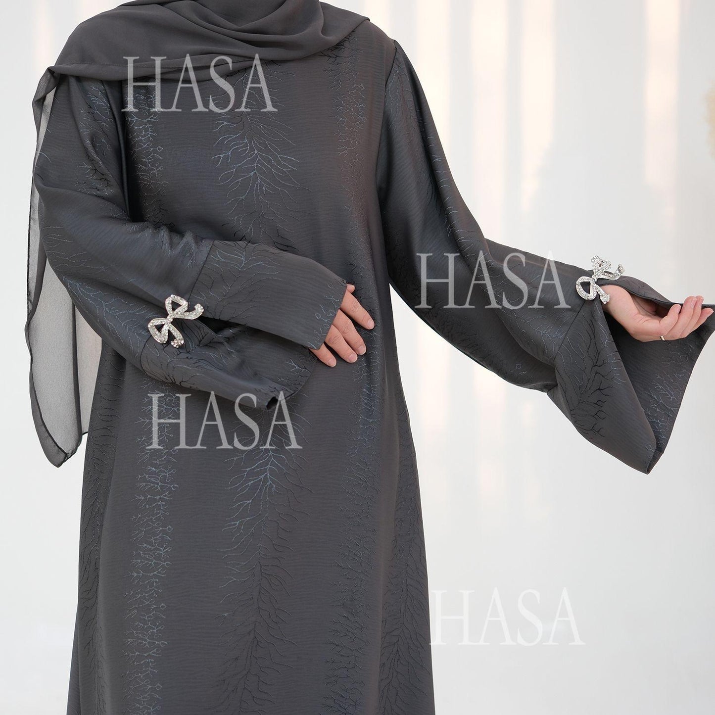 HS5867 Bow-knot Cuff Long Skirt | Elegant and Radiant