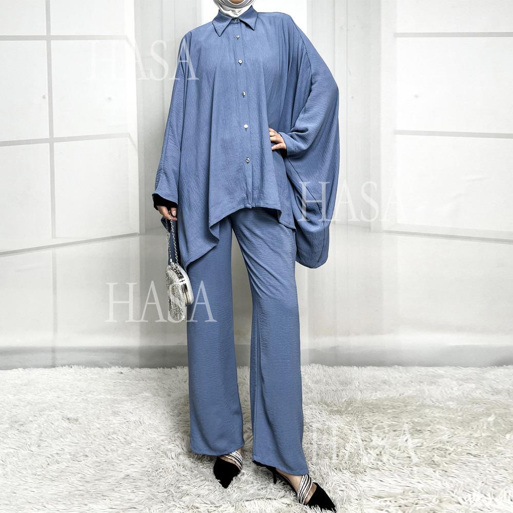 HS5855 High-end Crepe Linen Two-piece Suit (headscarf Not Included), Stylish and Simple, Showing Elegance