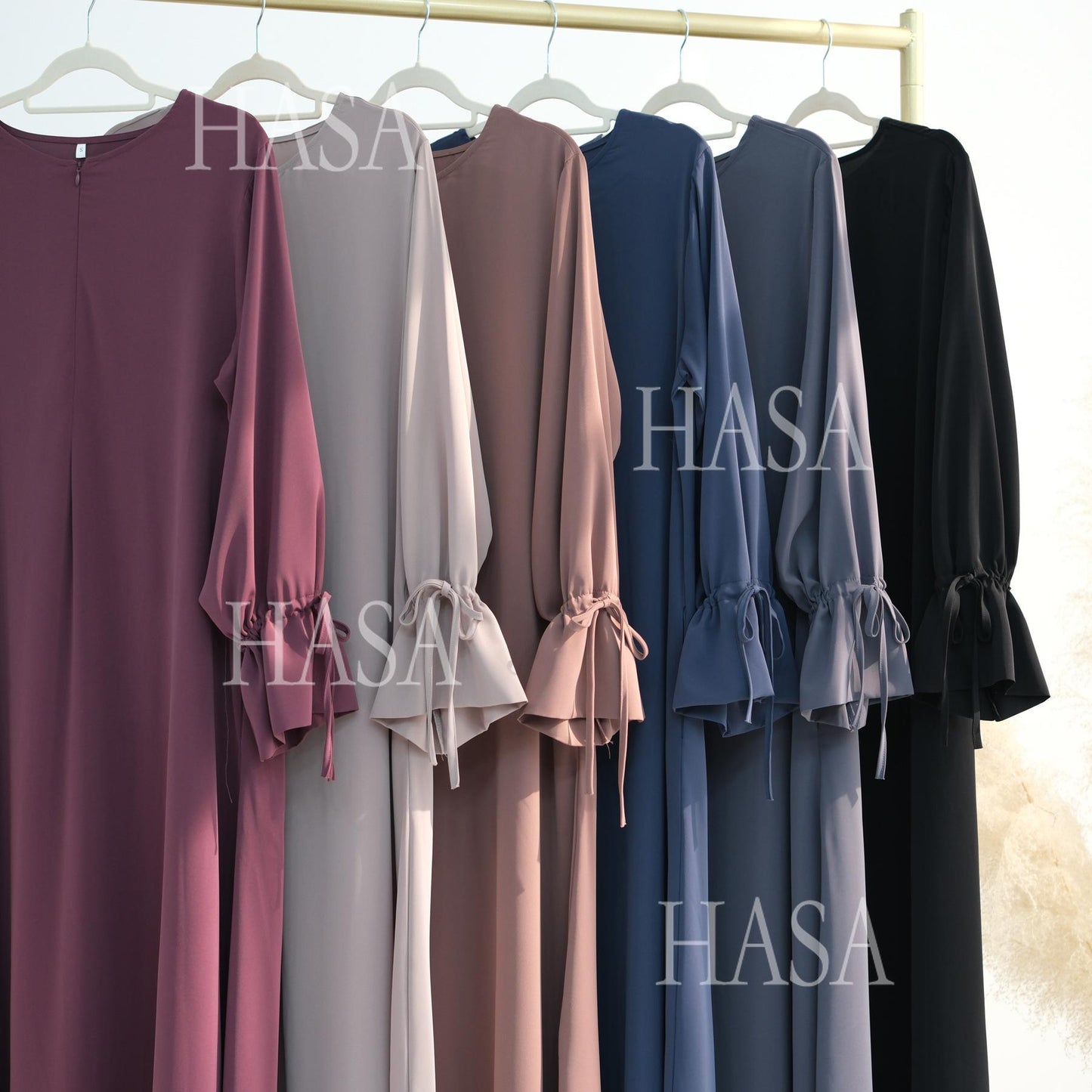 HS5861 Solid Color Sleeve Robe (without Headscarf), Elegant Temperament Instantly abaya girl