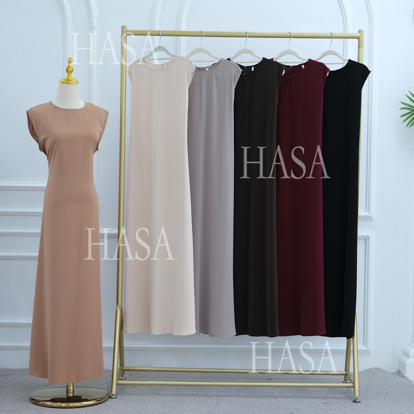 HS6470 Sleeveless Long Dress with Adjustable Back Lacing