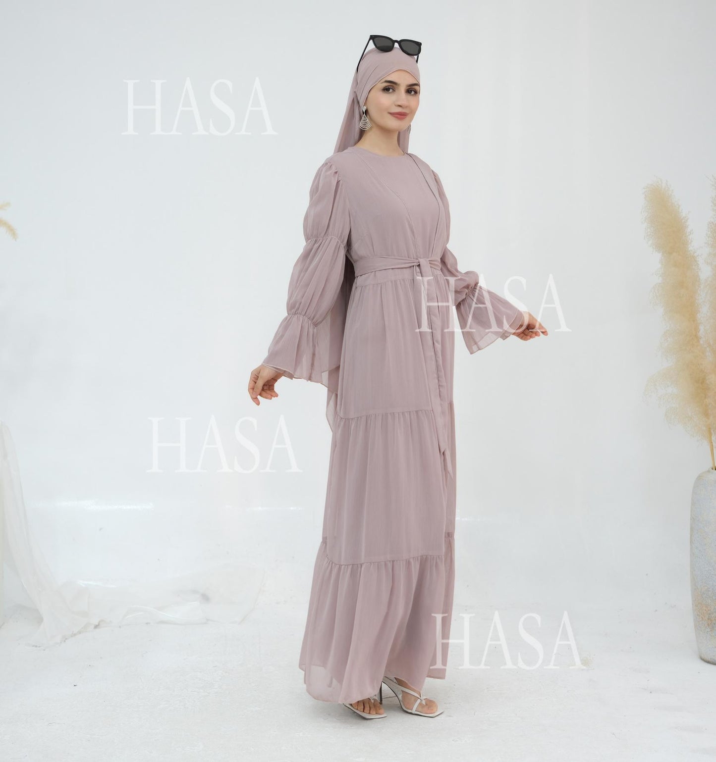 HS5881 Simple Two-piece Suit, A Dress Combination That Combines Comfort and Elegance closed abayas