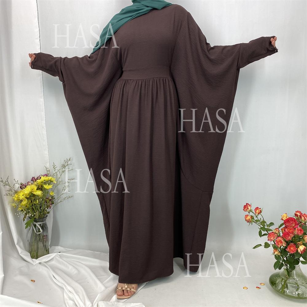 HS6586 Loose Turkish Pleated Dress, Fashionable Long Design