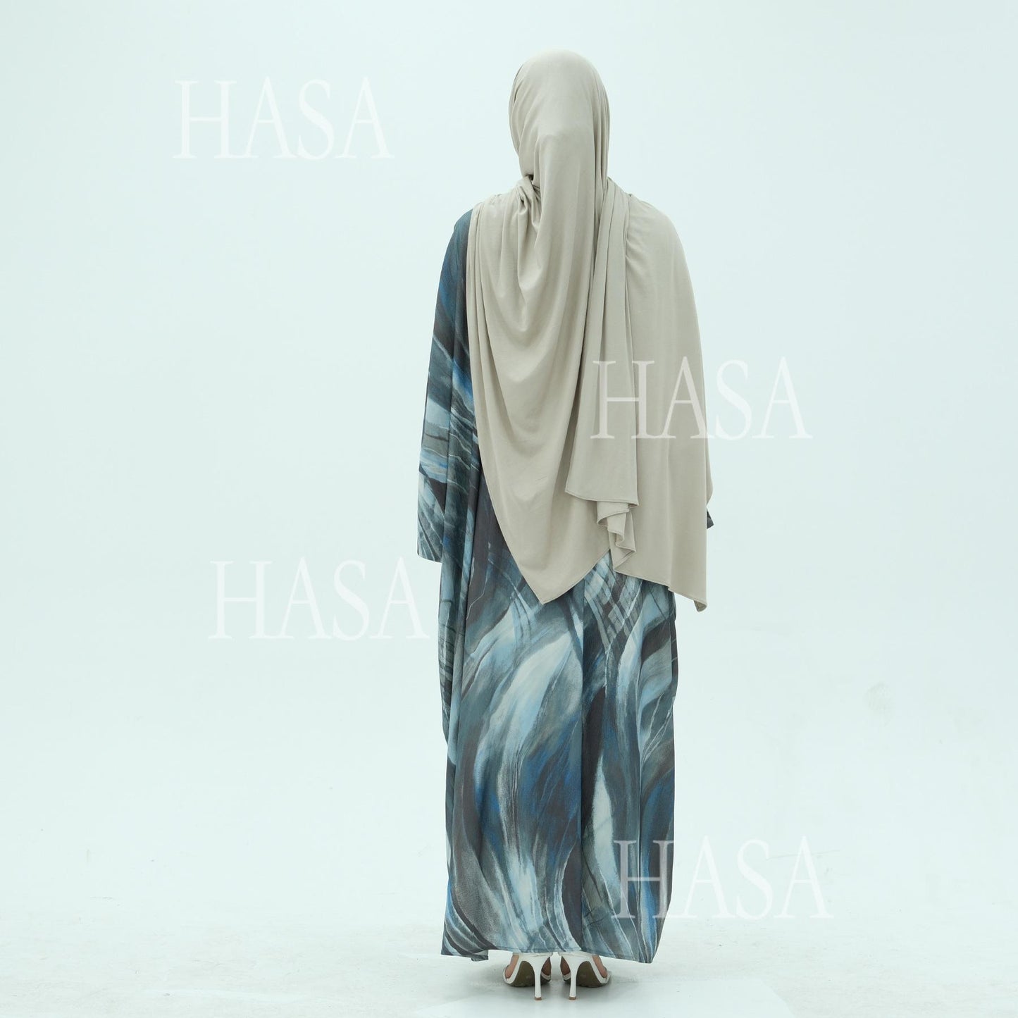 HS6509 Abstract Printed Loose Abaya (Headscarf Not Included)
