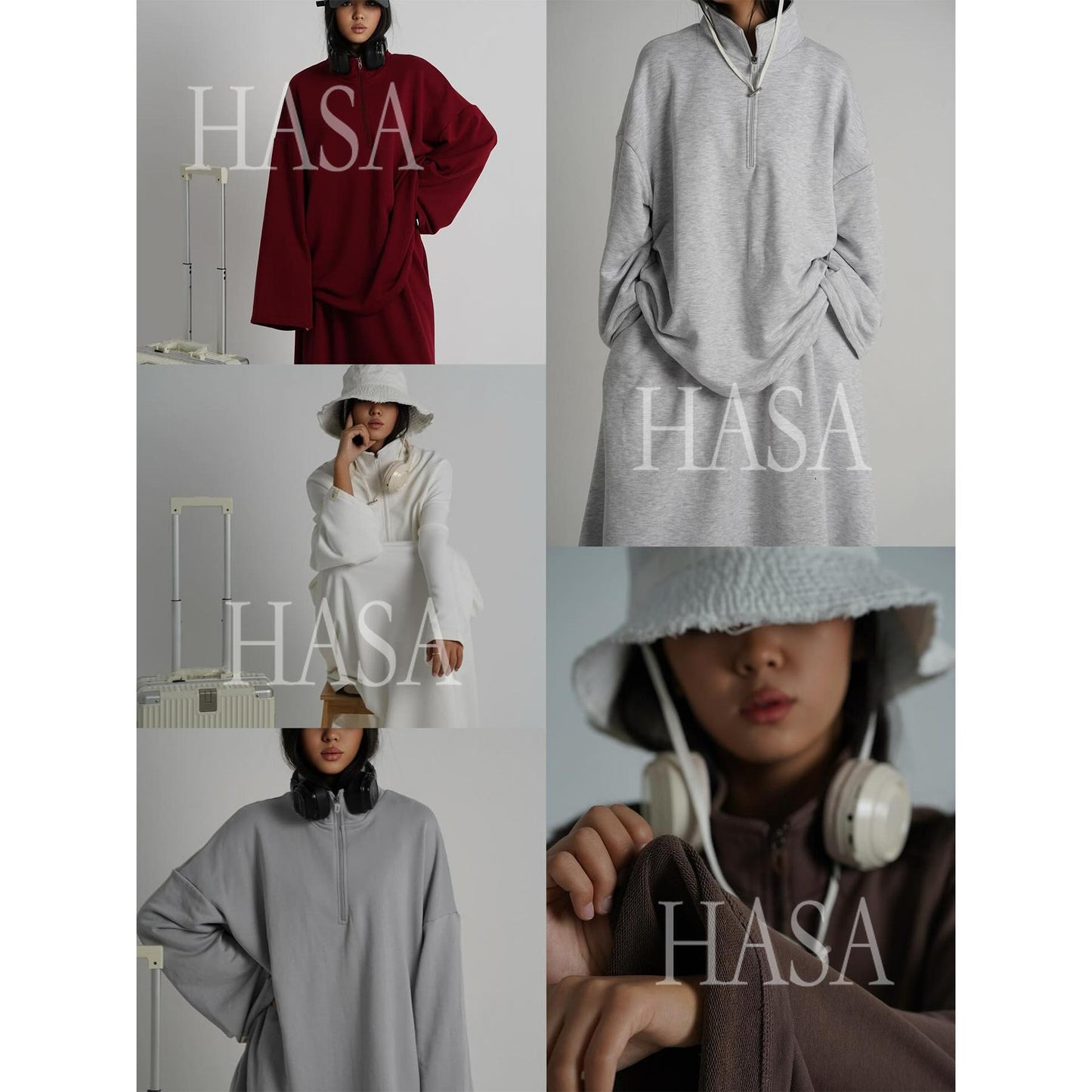 HASA HS6783 Cool Streetwear Maxi Skirt and Loose Top Set
