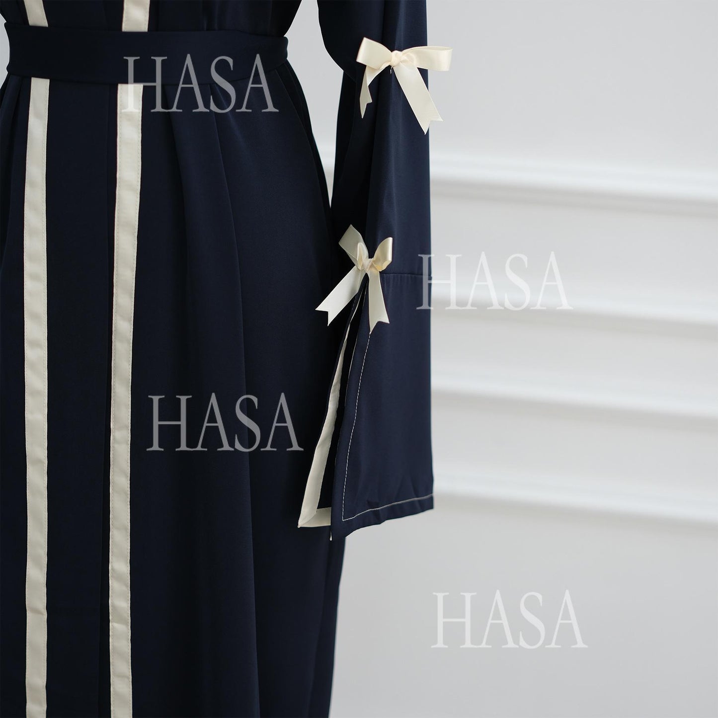 HS6520 Cardigan-Morgenmantel Mit Schleife (Kopftuch Nicht Inbegriffen)