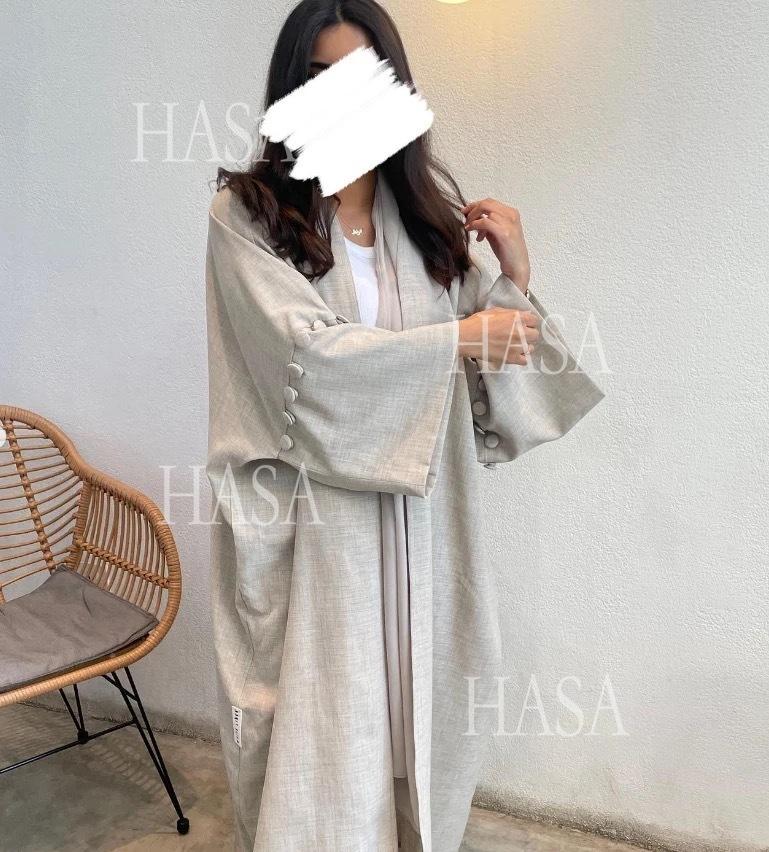 HS6561 Simple Style Large Size Long Cardigan Robe