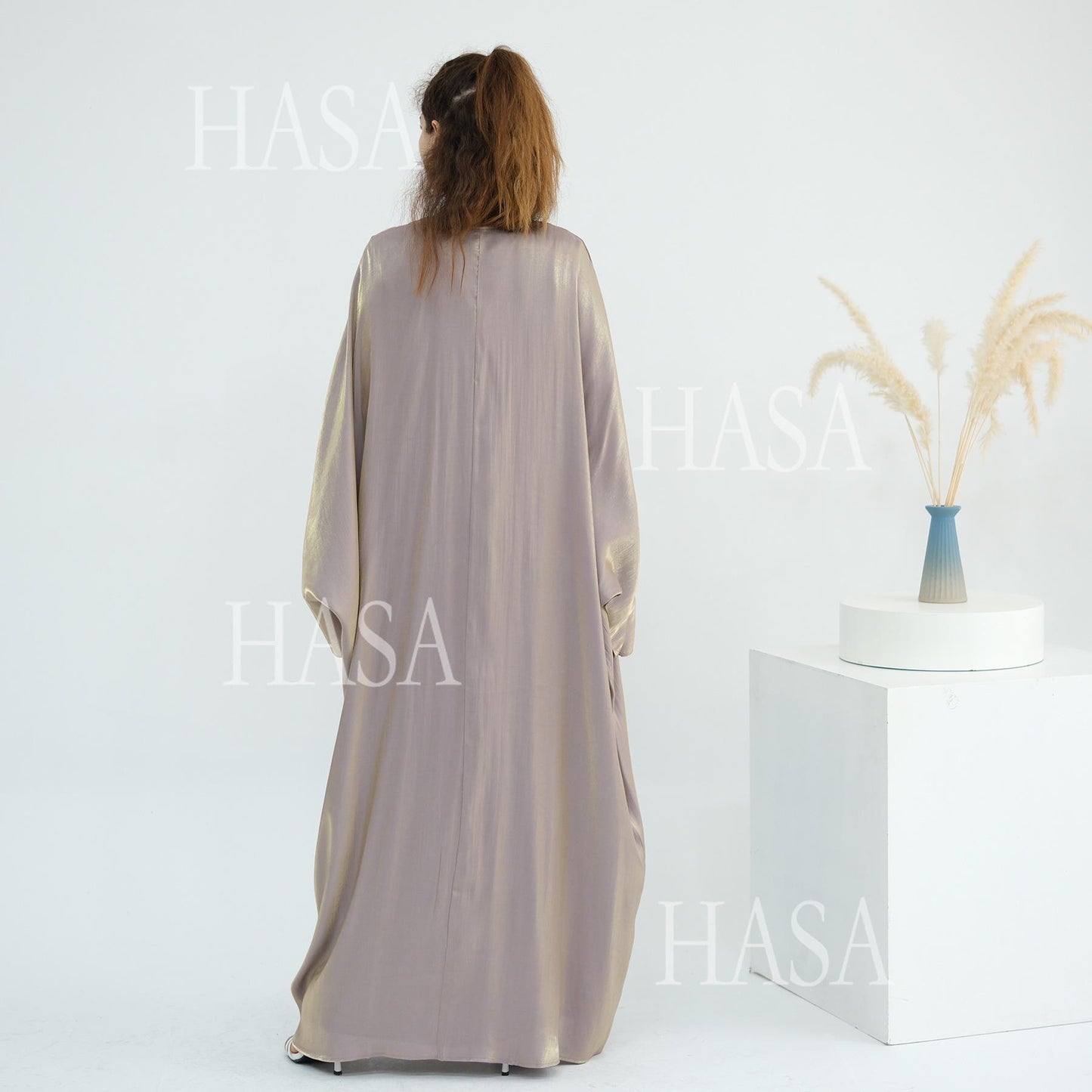 HS6530 Solid color simple two-piece long skirt suit