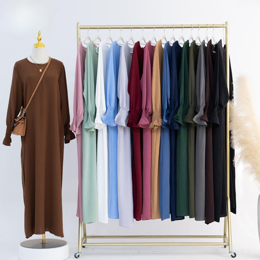 HASASERIES HS0704 Solid Large Women's Dress