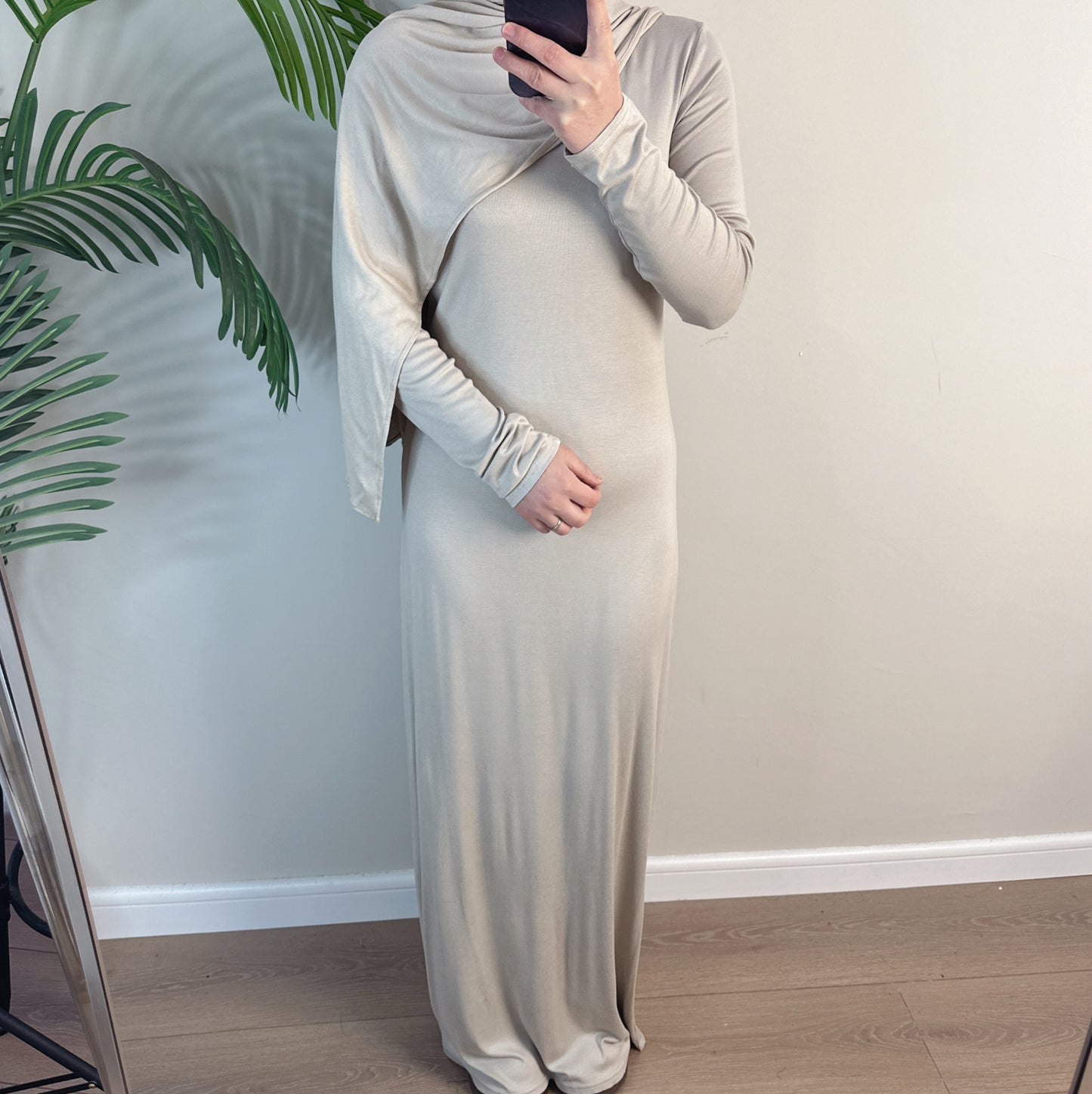 HS6565 Basic Solid Color Modal Cotton Long Dress