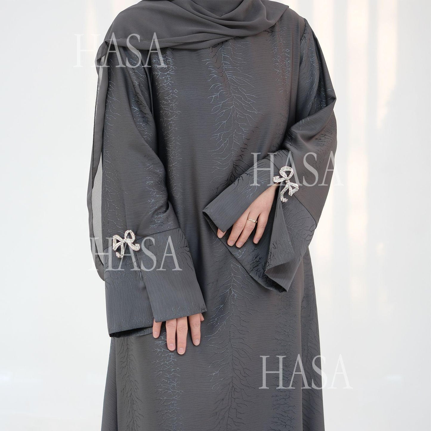 HS5867 Bow-knot Cuff Long Skirt | Elegant and Radiant