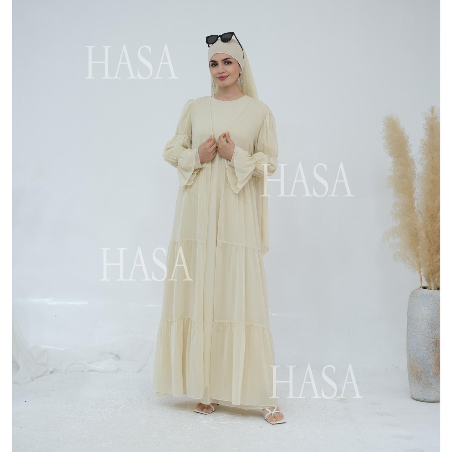HS5880 Chiffon Texture Layered Design, A Two-way Dress Suitable for Both Daily and Formal Occasions