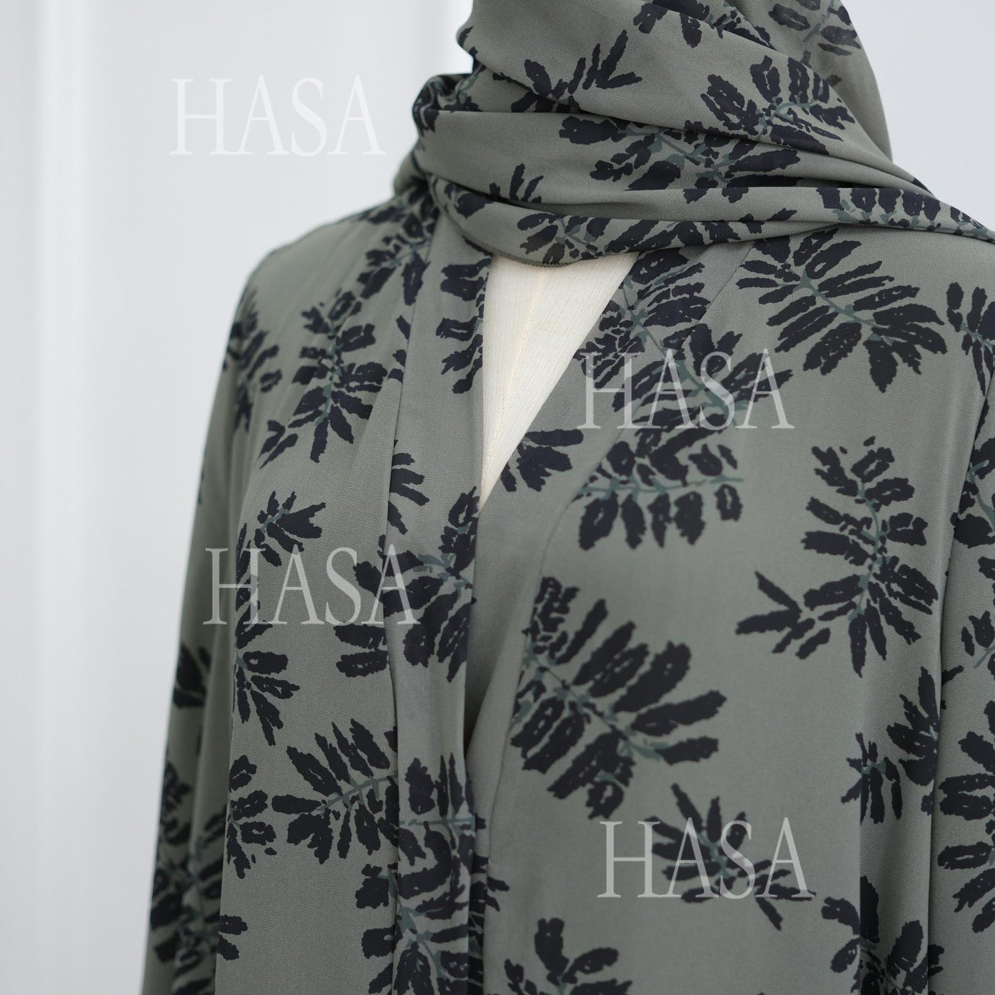 HS6515 Summer Printed Chiffon Jacket and Headscarf Two-Piece Set