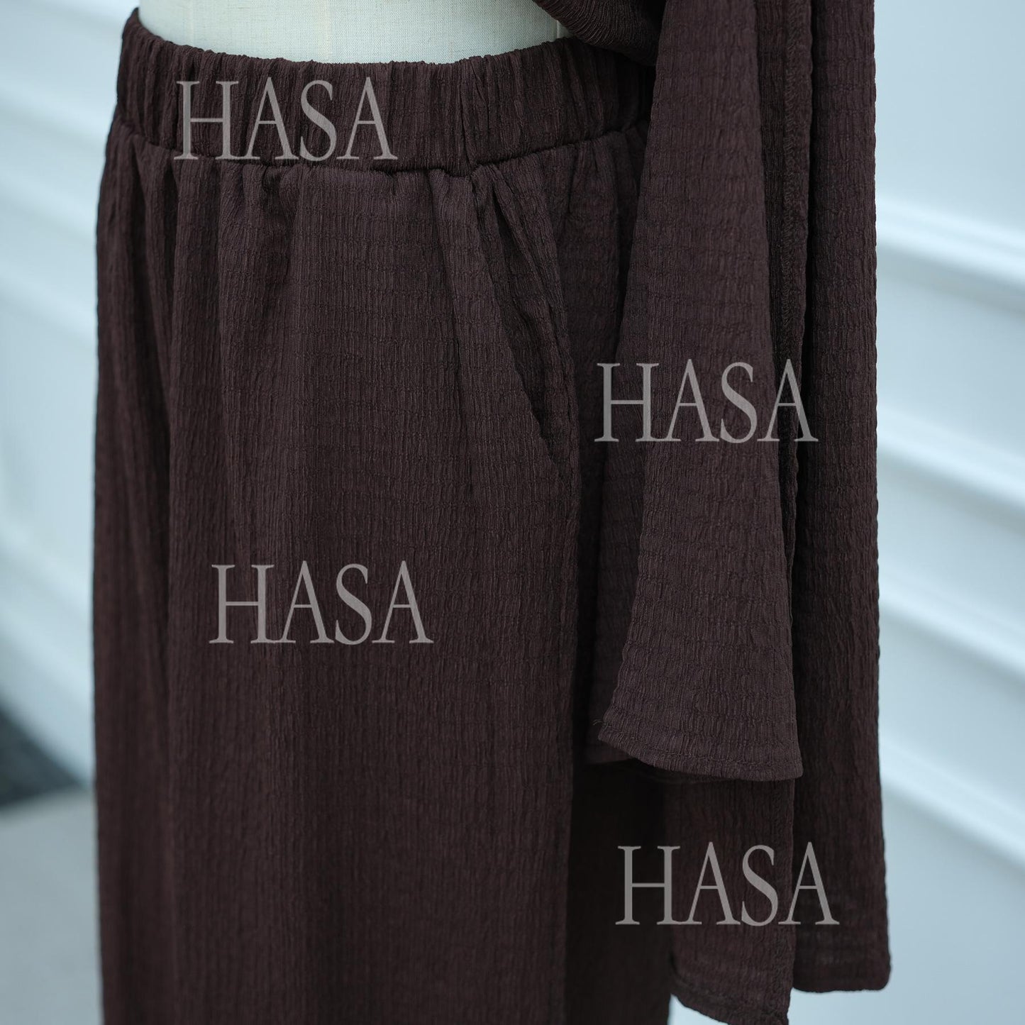 HS6568 Solid Color Design Top + Pants Two-piece Set for Daily Personality Wear