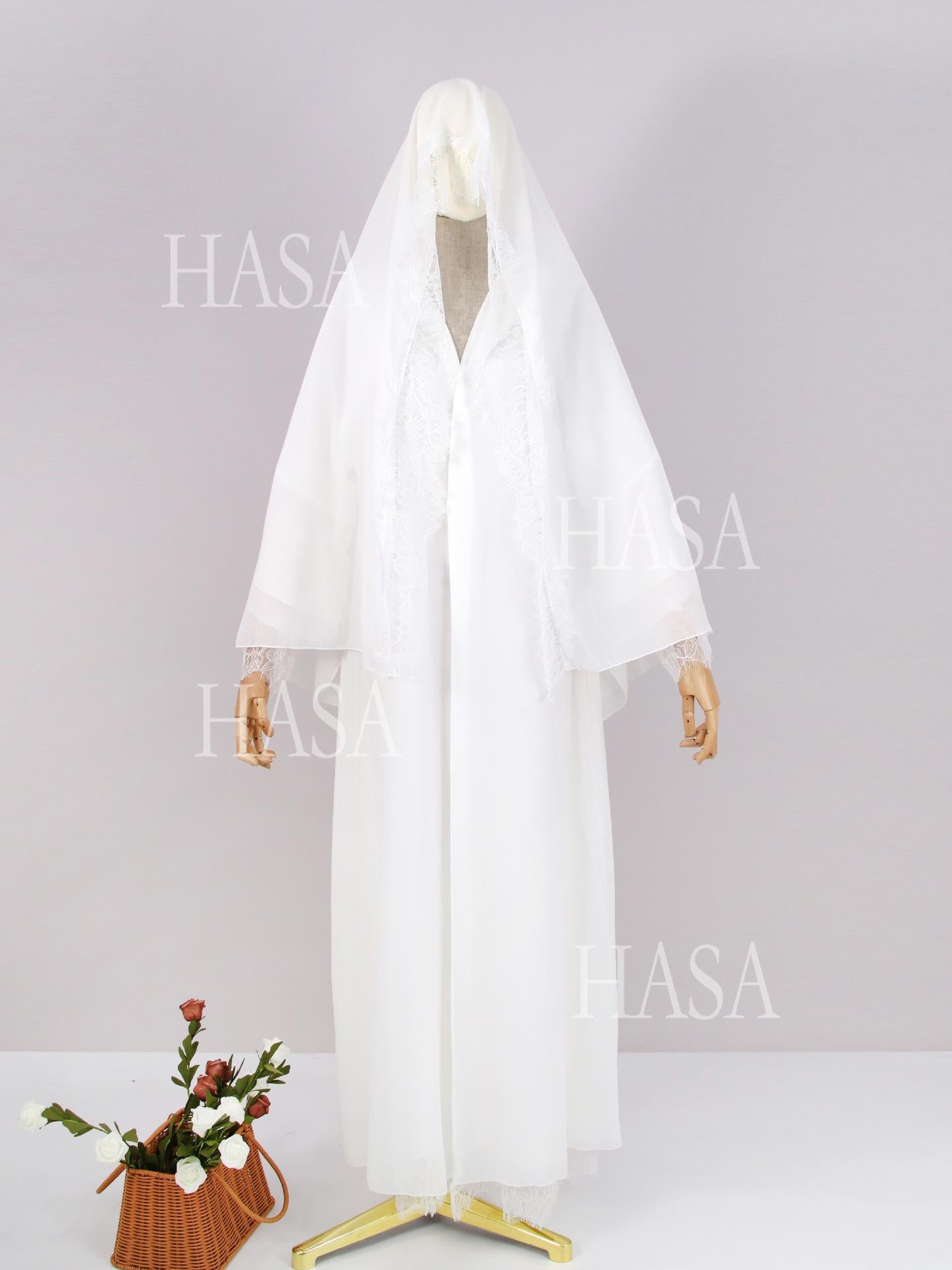 HASA HS6807 Chic Flowing Lace Detail Outerwear