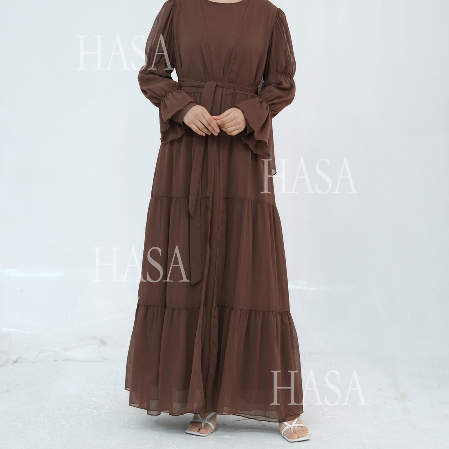 HS5881 Simple Two-piece Suit, A Dress Combination That Combines Comfort and Elegance closed abayas