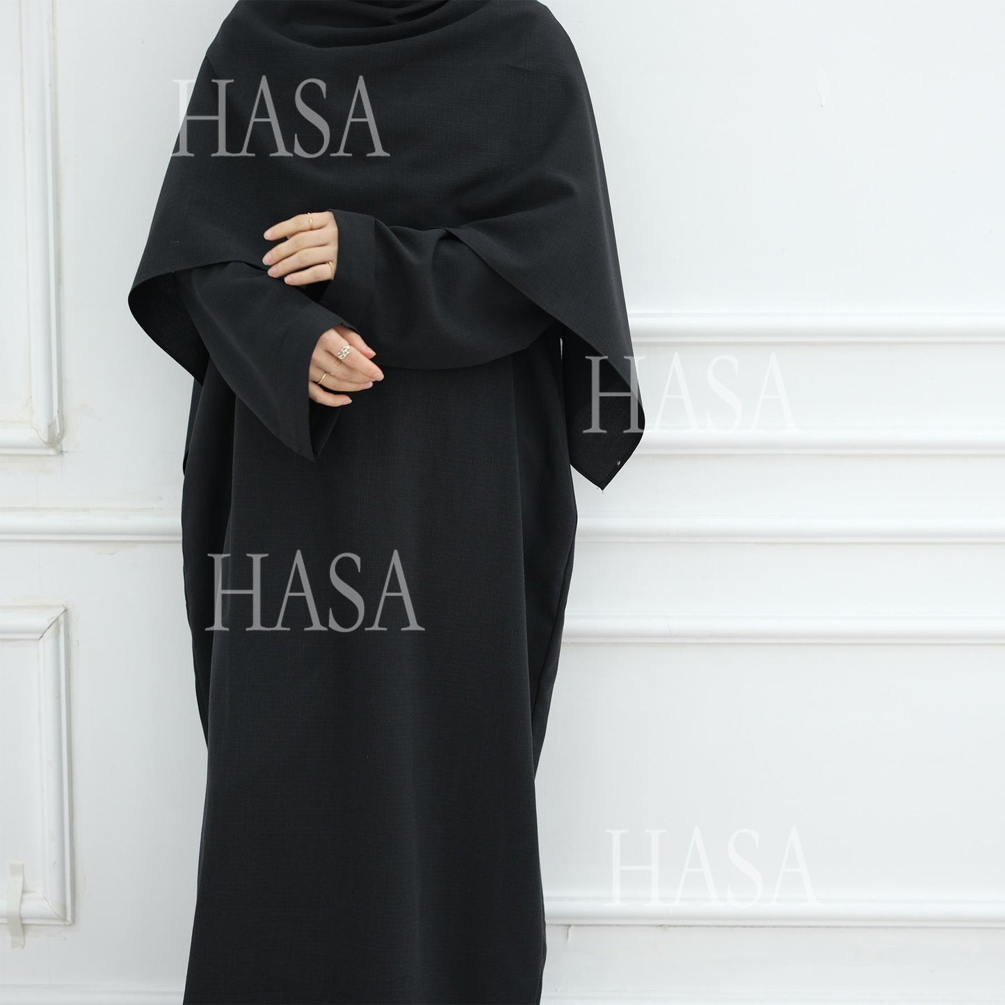 HS6577 Women's Solid Color Two-piece Long Skirt with Shawl Abaya