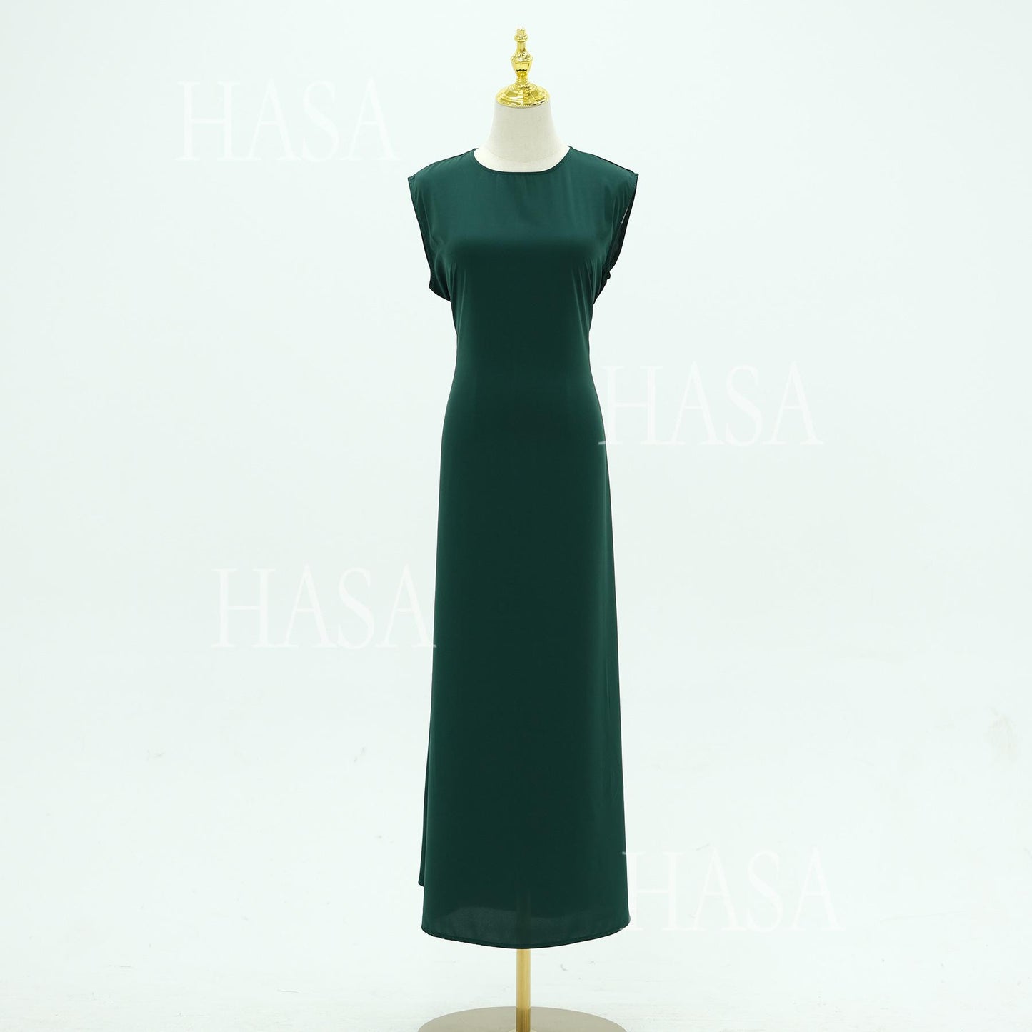 HS6470 Sleeveless Long Dress with Adjustable Back Lacing