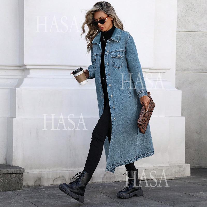 HASASERIES  HS6694 Denim Long Coat