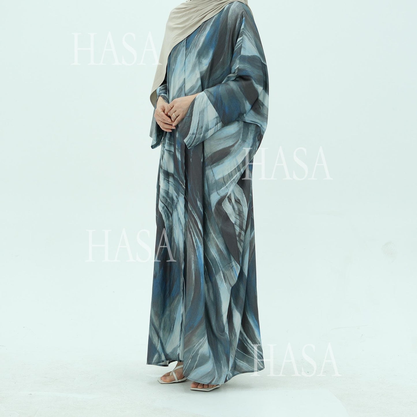 HS6509 Abstract Printed Loose Abaya (Headscarf Not Included)